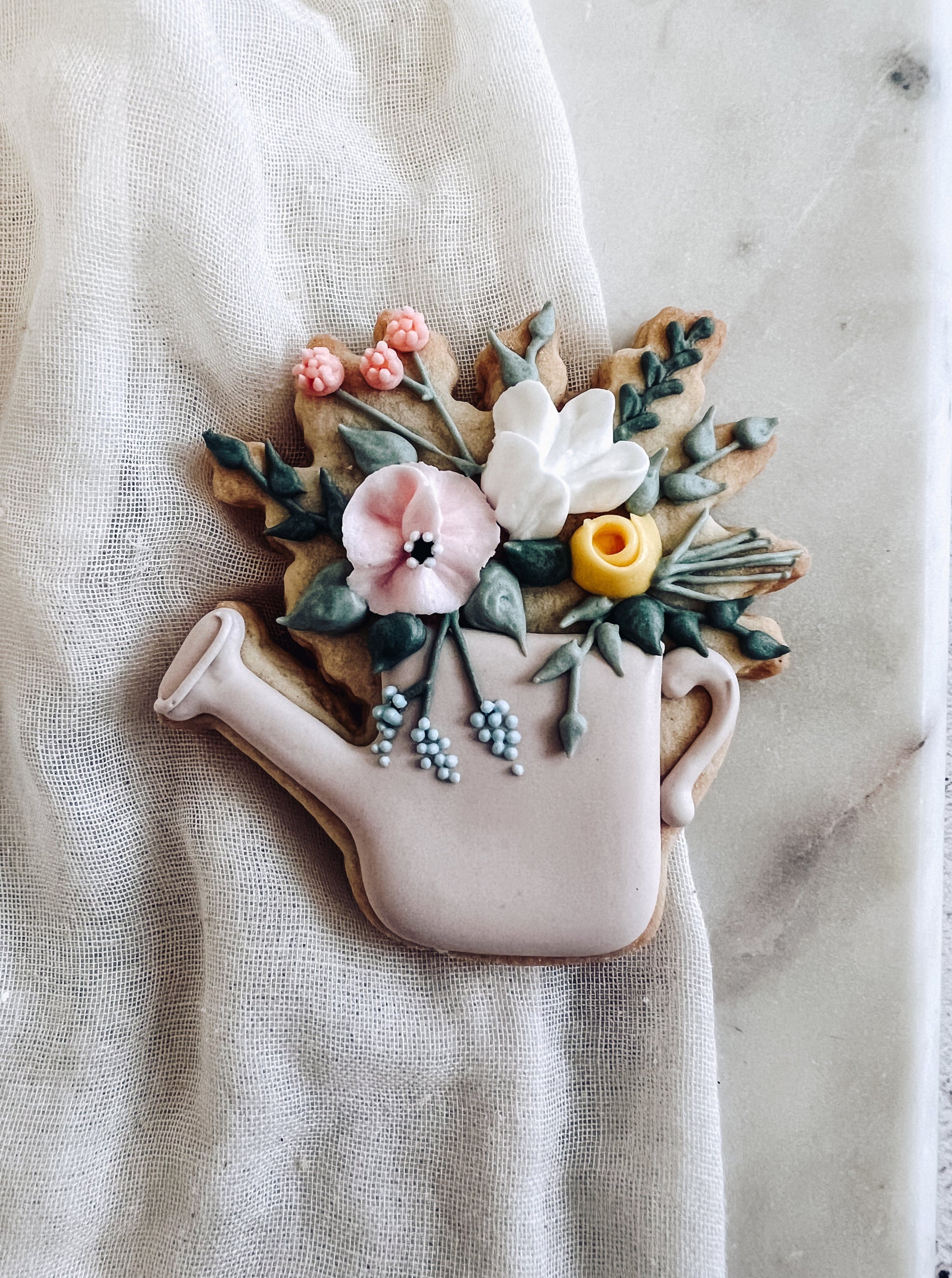 Floral Watering Can Cookie