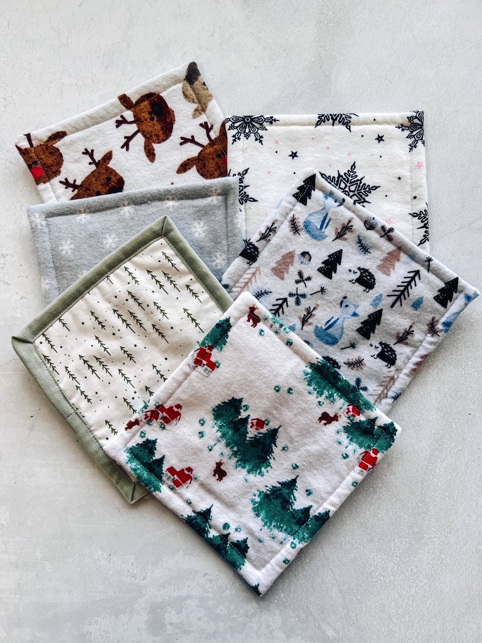 Winter Patterned Wash Cloths