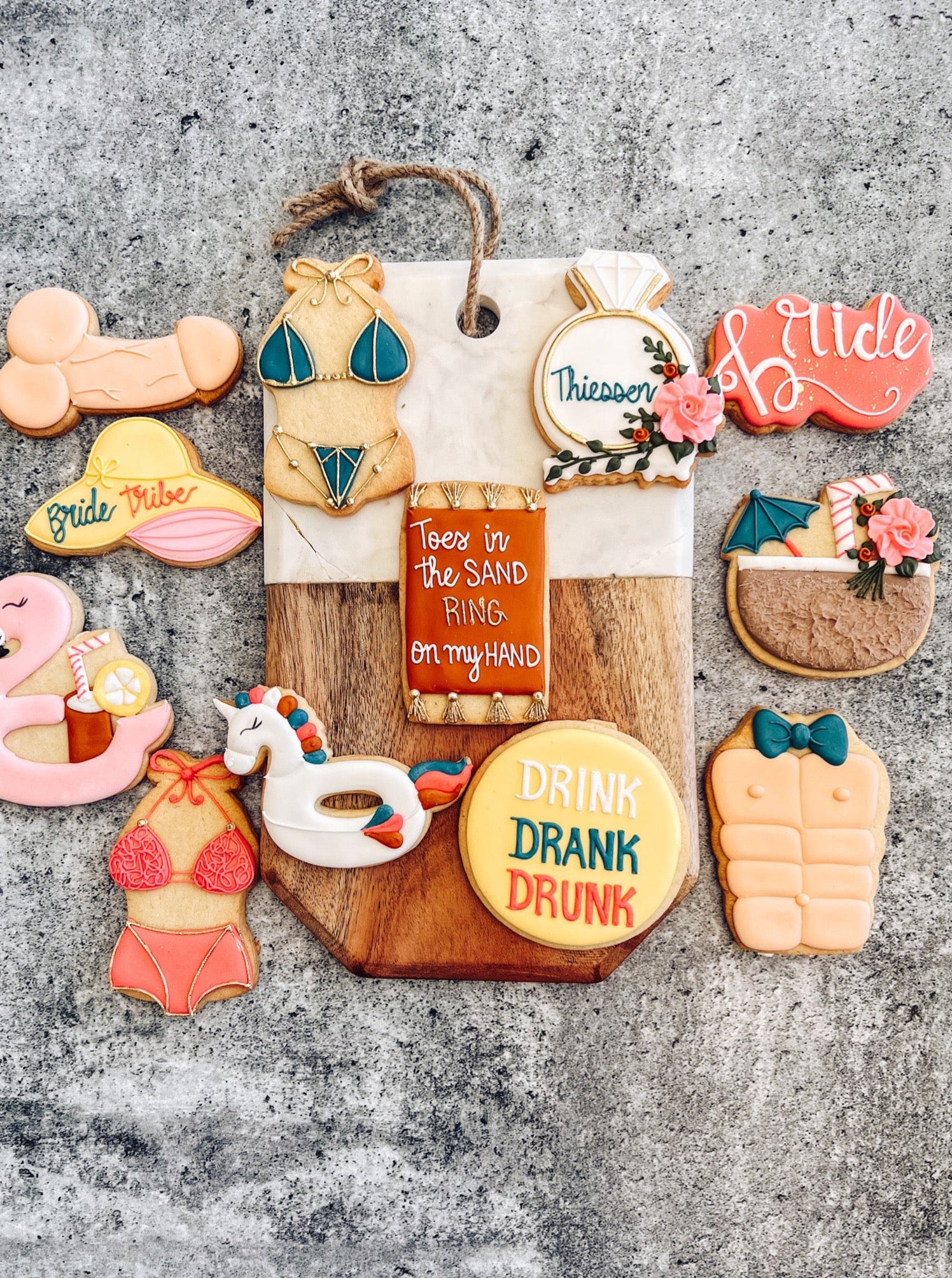 Beachy Bachelorette Cookies