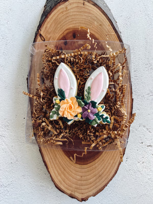 Floral Bunny Ears Cookie