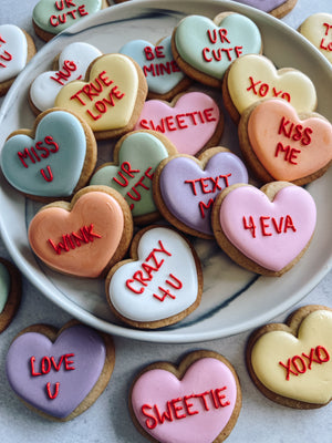 Conversation Heart Valentine's Day Mini Cookies