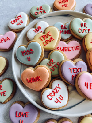 Conversation Heart Valentine's Day Mini Cookies