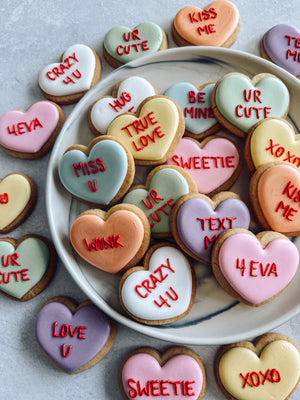 Conversation Heart Valentine's Day Mini Cookies