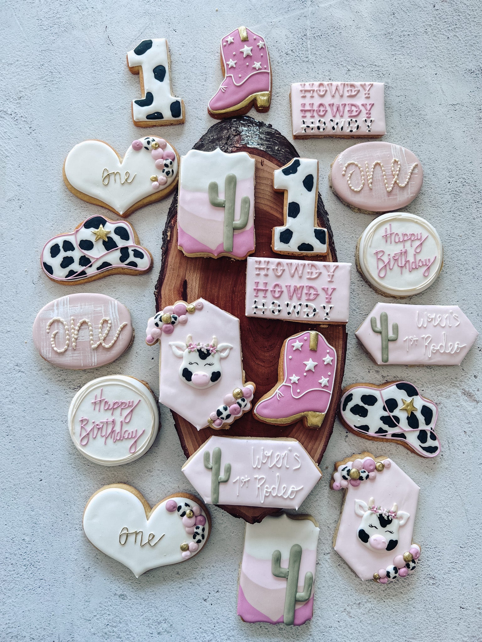 First Rodeo Birthday Cookies - Sticks and Scones Cakes