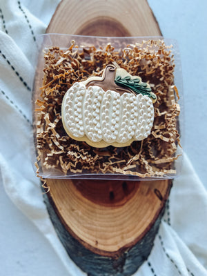 Knitted Pumpkin Cookie | White