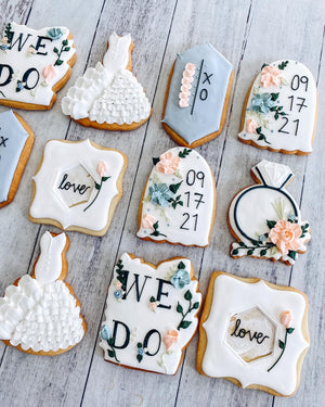 We Do! (w/ Date) | Wedding Cookies