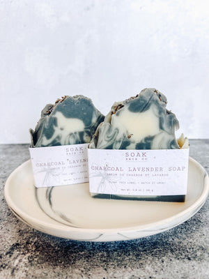 Charcoal Lavender Soap Bar BY SOAK