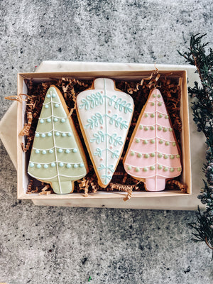 Pastel Christmas Tree Cookies