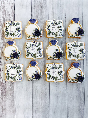 Jewel Tone Floral Engagement/Wedding Cookies