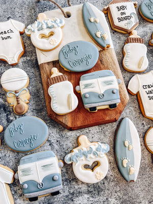 Surfer Babe | Baby Shower Cookies