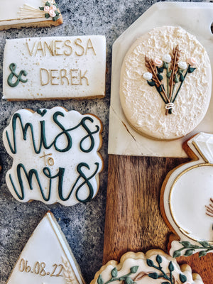 Miss to Mrs. | Earth Tone Engagement Cookies