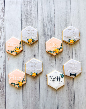 Bridesmaid/Groomsmen Hexagon Proposal Cookies