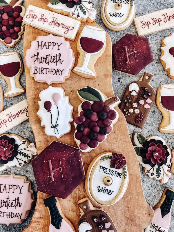 Pinot Party Wine Set | Birthday Cookies - Sticks and Scones Cakes