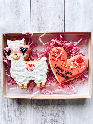 Llama Love Valentine's Cookies