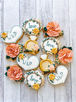 Moody Romantic Florals | Wedding Cookies