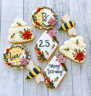 Floral Happy Bee-Day | Birthday Cookies (Any Age!)