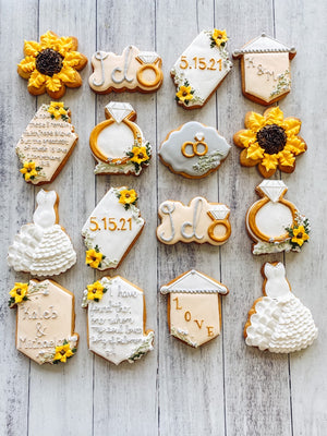 Sunflower Theme (Optional Bible Verses) | Wedding Cookies